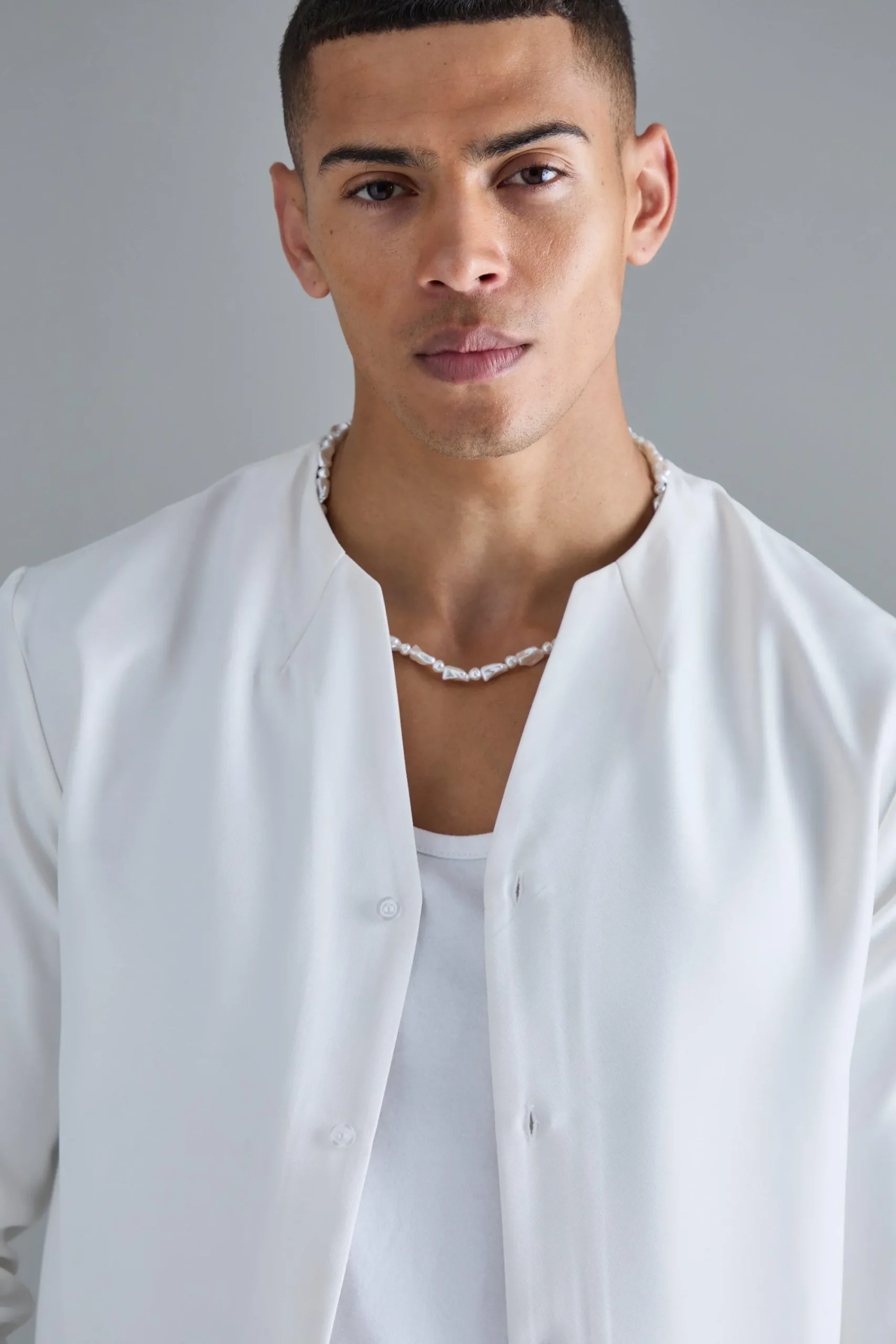 boohooMAN Long Sleeve Open Neck Soft Twill Shirt | UK| Shirts