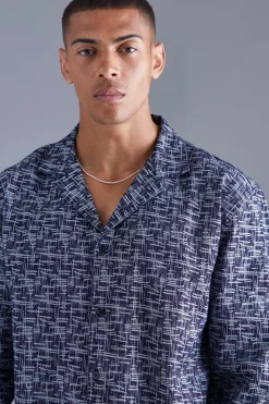 boohooMAN Long Sleeve Oversized Denim Look Textured Shirt | UK| Shirts