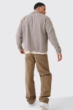 boohooMAN Long Sleeve P Boxy Jacquard Overshirt | UK| Shirts