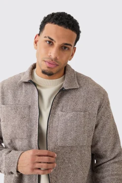 boohooMAN Long Sleeve P Boxy Jacquard Overshirt | UK| Shirts