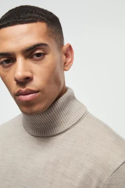 boohooMAN Long Sleeve Roll Neck Jumper In | UK| Knitwear