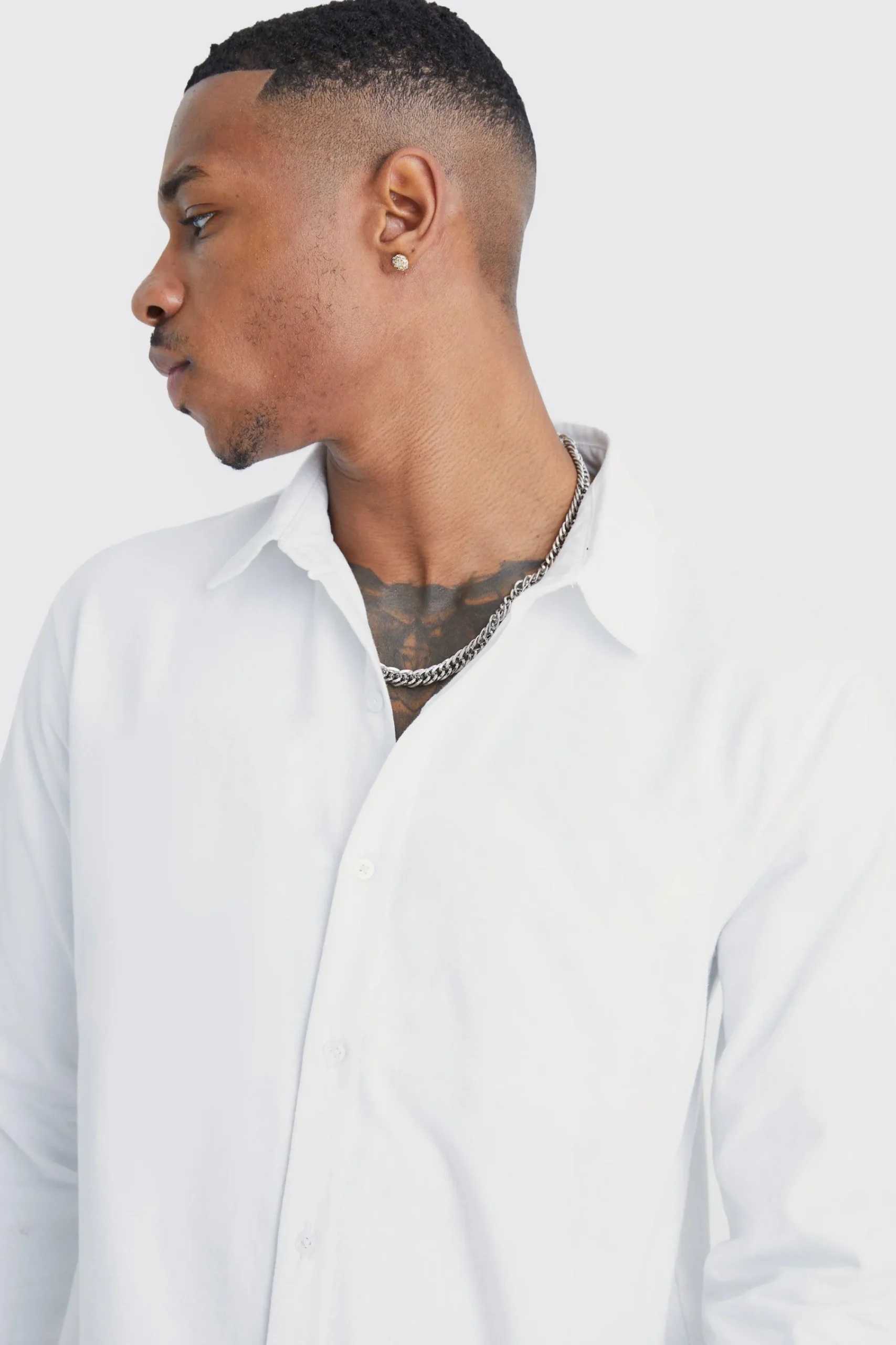 boohooMAN Long Sleeve Slim Fit Jersey Shirt | UK| Shirts
