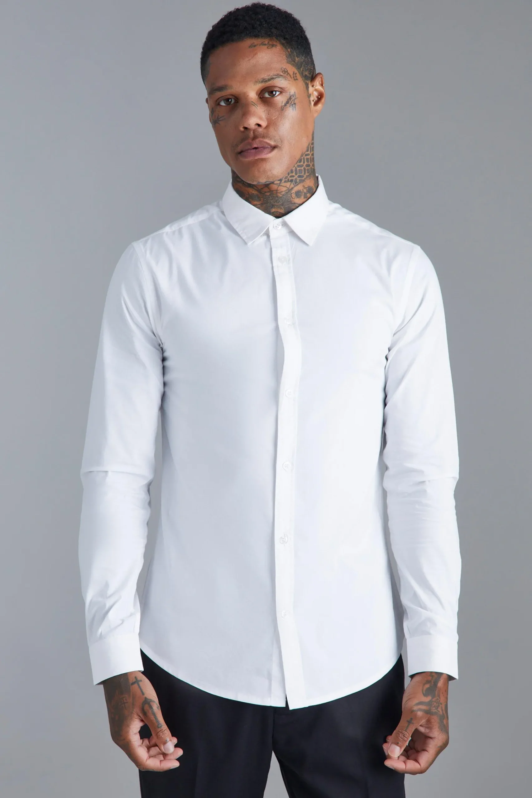 boohooMAN Long Sleeve Slim Fit Shirt | UK| Shirts