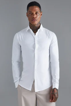boohooMAN Long Sleeve Stretch Fit Shirt | UK| Shirts