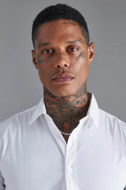 boohooMAN Long Sleeve Stretch Fit Shirt | UK| Shirts