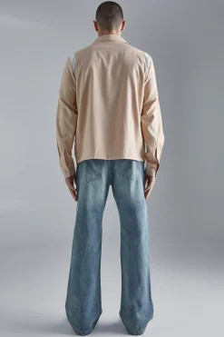 boohooMAN Long Sleeve Varsity Panel Shirt | UK| Shirts