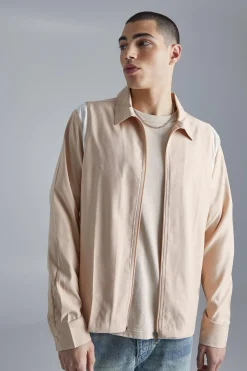 boohooMAN Long Sleeve Varsity Panel Shirt | UK| Shirts