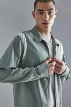 boohooMAN Long Sleeve Varsity Panel Shirt | UK| Shirts