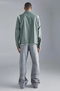 boohooMAN Long Sleeve Varsity Panel Shirt | UK| Shirts