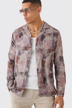 boohooMAN Long Sleeve Viscose Patchwork Shirt | UK| Shirts