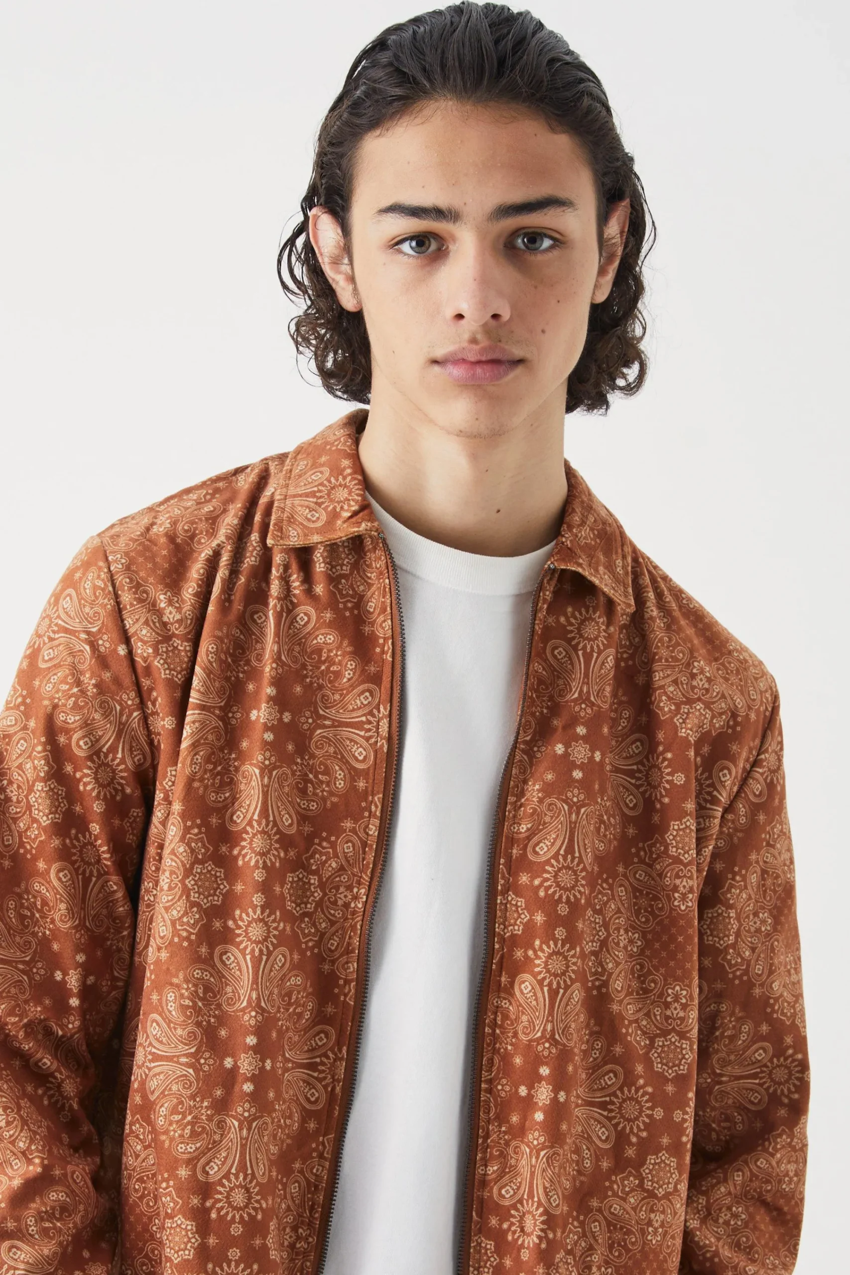 boohooMAN Long Sleeve Zip Through Woven Bandana Overshirt | UK| Shirts