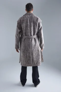 boohooMAN Longline Brushed Wool Look Belted Overcoat | UK| Coats & Jackets