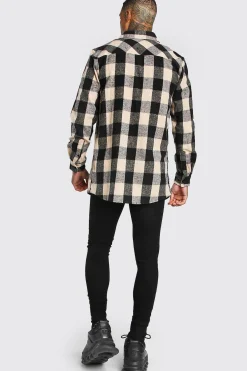 boohooMAN Longline Check Shirt | UK| Shirts