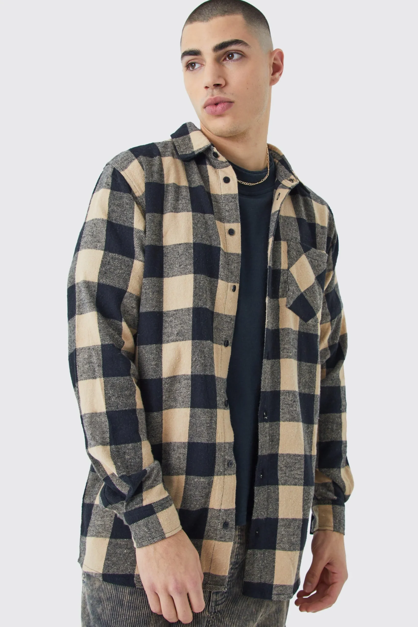 boohooMAN Longline Check Shirt | UK| Shirts