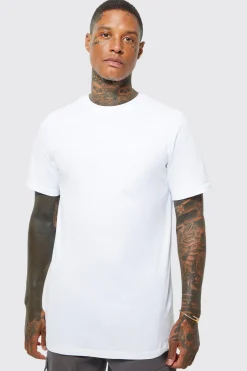 Longline Crew Neck T-shirt | UK^boohooMAN Clearance
