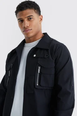 boohooMAN Longsleeve Technical 3d Pocket Utility Shirt | UK| Shirts|Sets & Co-Ords