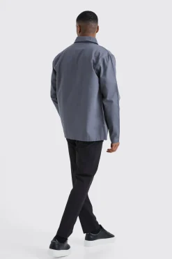 boohooMAN Longsleeve Zip Fastening Twill Overshirt | UK| Shirts
