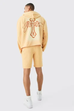 boohooMAN Loose Acid Wash Graphic Shorts | UK| Shorts