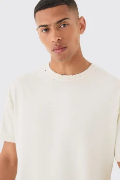 Loose Fit Distressed Wash T-shirt | UK^boohooMAN Outlet