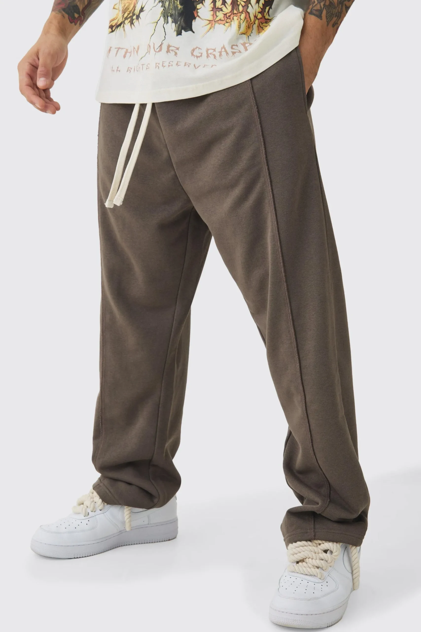 boohooMAN Loose Fit Drop Crotch Loopback Jogger | UK| Trousers|Joggers