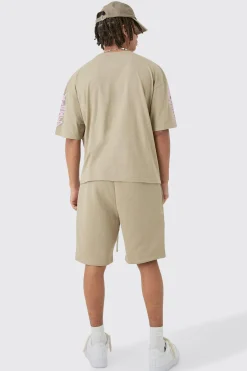 boohooMAN Loose Fit Graffiti Printed Jersey Shorts | UK| Shorts