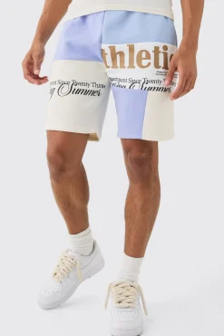 boohooMAN Loose Fit Graphic Patchwork Jersey Shorts | UK| Shorts