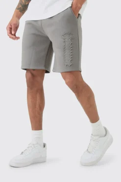 boohooMAN Loose Fit Homme Self Fabric Applique Shorts | UK| Shorts