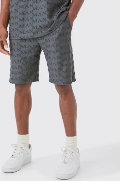 boohooMAN Loose Fit Man Towelling Jacquard Shorts | UK| Shorts
