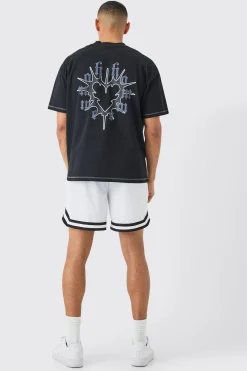 boohooMAN Loose Fit Mesh Short Length Basketball Short | UK| Shorts