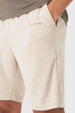 boohooMAN Loose Fit Mid Towelling Homme Shorts | UK| Shorts