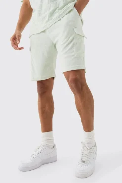 boohooMAN Loose Fit Mid Towelling Homme Cargo Shorts | UK| Shorts