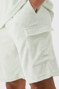 boohooMAN Loose Fit Mid Towelling Homme Cargo Shorts | UK| Shorts