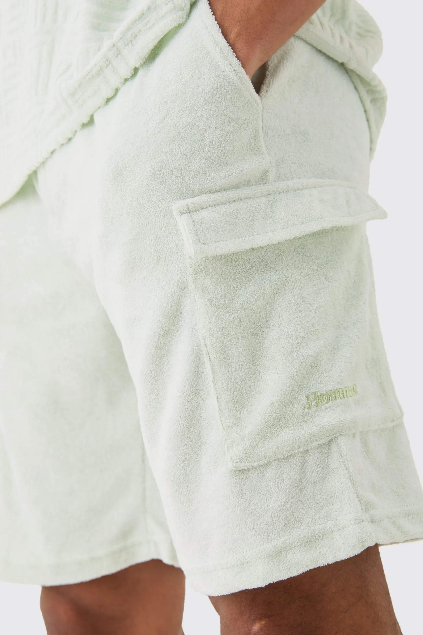 boohooMAN Loose Fit Mid Towelling Homme Cargo Shorts | UK| Shorts