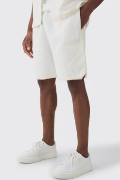 boohooMAN Loose Fit Textured Star Embroidered Basketball Short | UK| Shorts