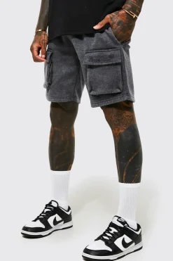boohooMAN Loose Fit Washed Cargo Jersey Shorts | UK| Shorts