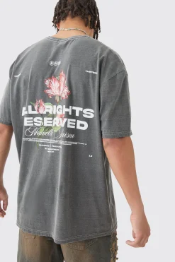 Loose Floral Wash Back Print T-shirt | UK^boohooMAN Outlet