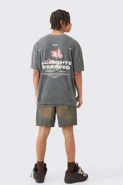 Loose Floral Wash Back Print T-shirt | UK^boohooMAN Outlet