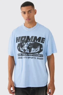 Loose Homme Global Wash Print T-shirt | UK^boohooMAN Discount