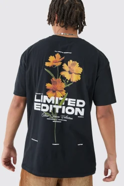 Loose Limited Edition Floral Back Print T-shirt | UK^boohooMAN Online