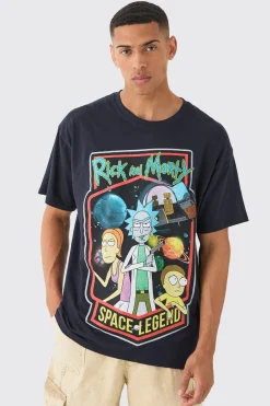 Loose Rick And Morty Cartoon License T-shirt | UK^boohooMAN Hot