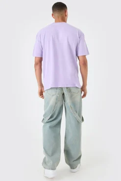 Loose Washed Ribcage Print T-shirt | UK^boohooMAN Clearance