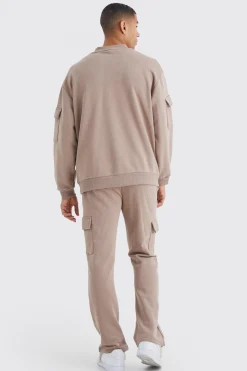 boohooMAN Luxe Graphic Cargo Pocket Gusset Tracksuit | UK| Tracksuits