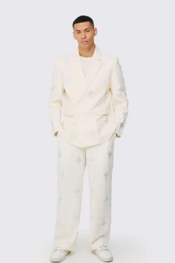 boohooMAN Luxe Rhinestone Embellished Relaxed Fit Blazer | UK| Suits & Tailoring