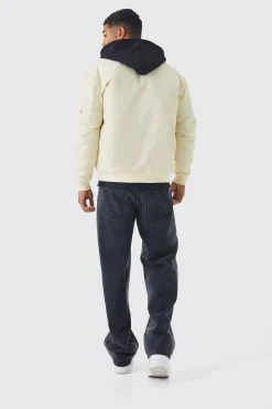 boohooMAN Ma1 Bomber With Jersey Hood | UK| Coats & Jackets