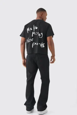 Make Money Not Friends Back Print Slogan Baby Tee | UK^boohooMAN Sale