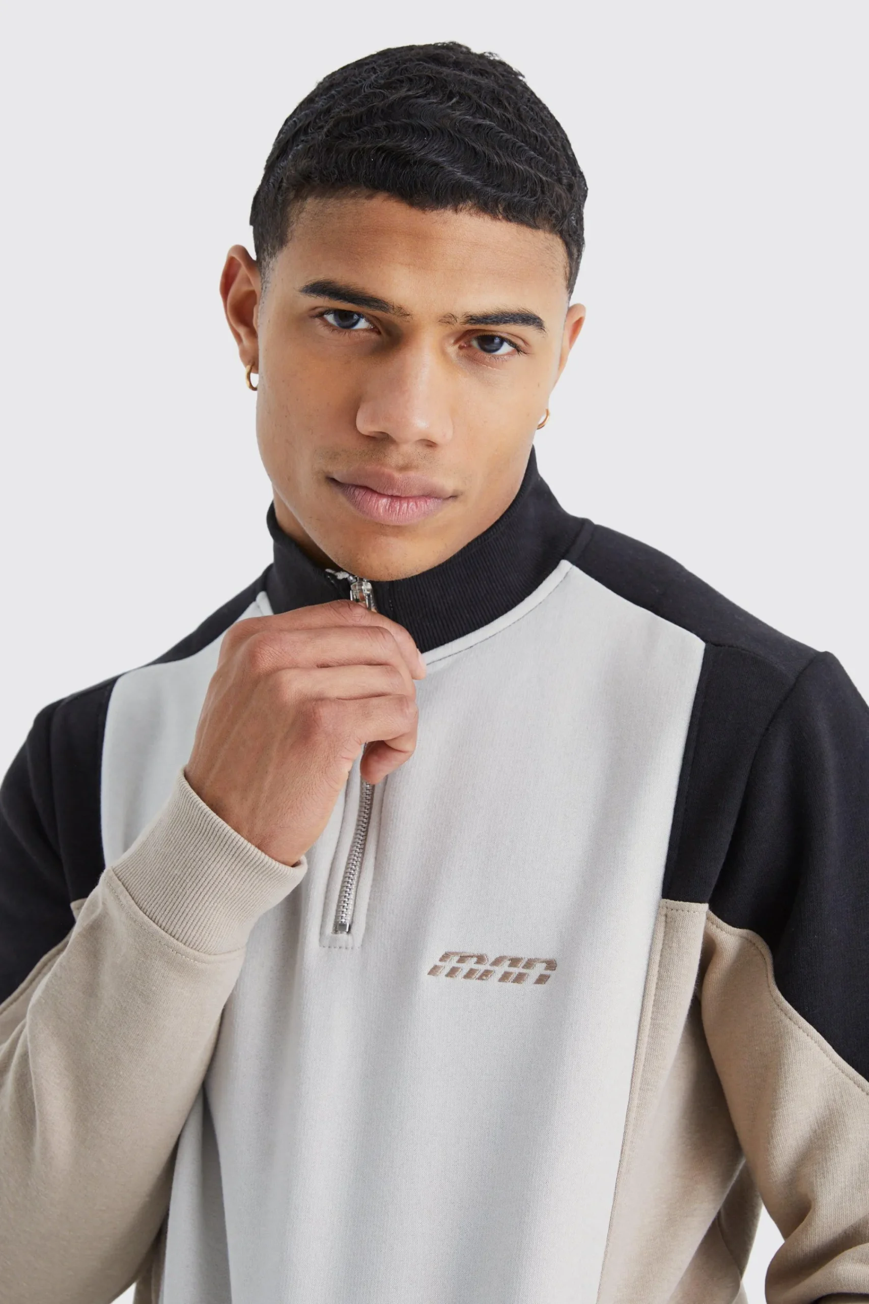 boohooMAN Man 1/4 Zip Funnel Neck Colour Block Tracksuit | UK| Tracksuits