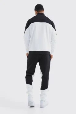 boohooMAN Man 1/4 Zip Funnel Neck Colour Block Sweatshirt | UK| Hoodies & Sweatshirts