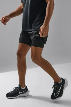 boohooMAN Man Active 2 In 1 3inch Regular Fit Running Short | UK| Underwear & Socks|Underwear & Socks