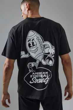 Man Active American Football Society Oversized T-shirt | UK^boohooMAN Sale