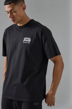 Man Active American Football Society Oversized T-shirt | UK^boohooMAN Sale